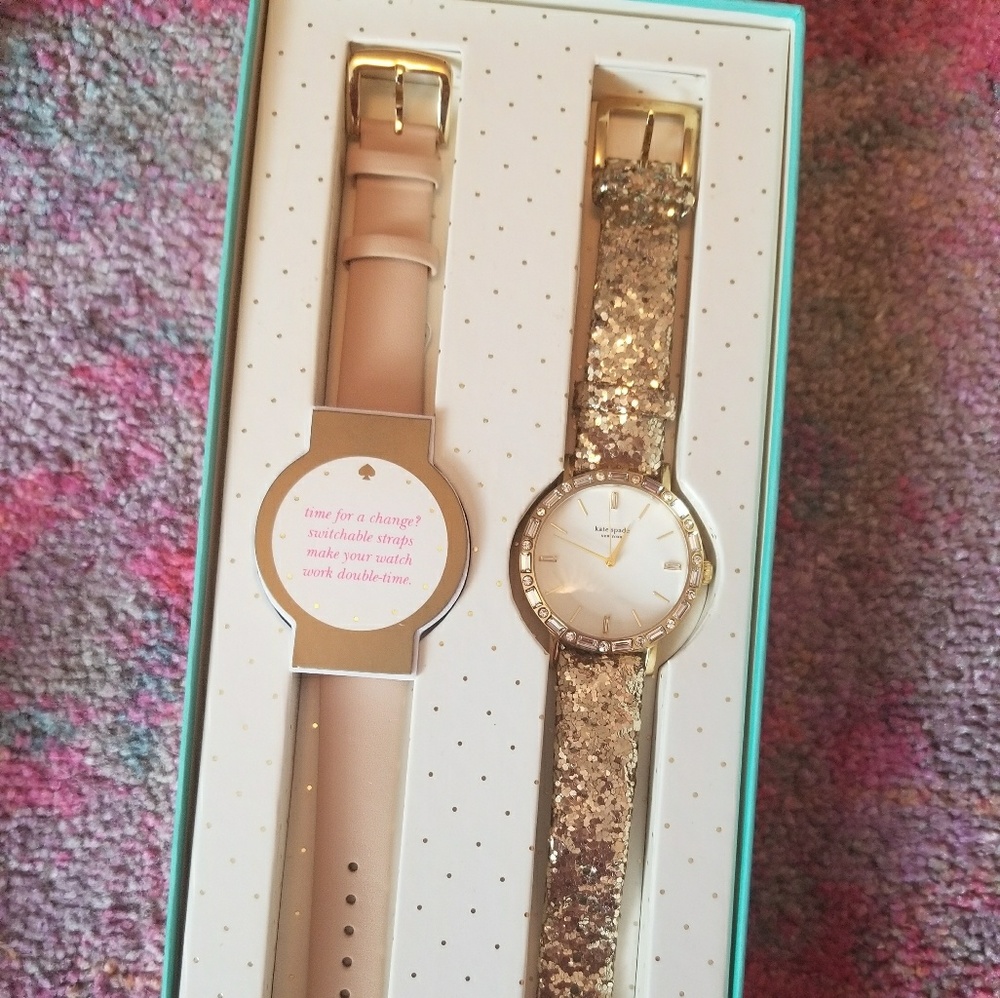 Kate Spade glitter interchangeable watch
